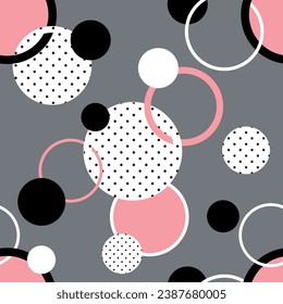 Seamless geometric circles pattern. Vector Illustration.