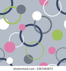 Seamless geometric circles pattern. Vector Illustration.