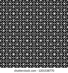 Seamless geometric circuit board pattern vector. Design diagonal square and round white on black. Design print for element, ornament, textile, wallpaper, background. Set 2