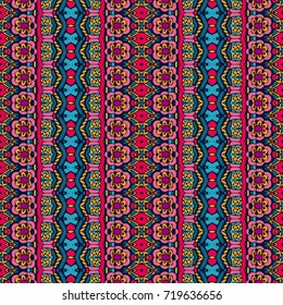 Seamless geometric color striped pattern background. ethnic tribe style fabric design