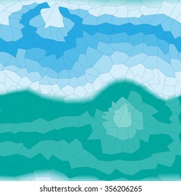 Seamless geometric colorful background. Vector 3D mountain landscape