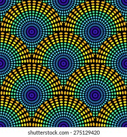 Seamless geometric colorful pattern of rounds. Vector illustration.