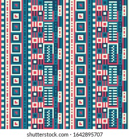 Seamless geometric colorful vector pattern. Gift wrapping paper, interior, cloth, fabric or web design.