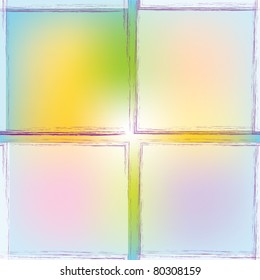 Seamless geometric composition with grunge colorful squares