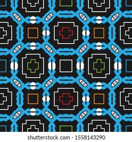 Seamless geometric composition with a multicolor palette. Vector illustration