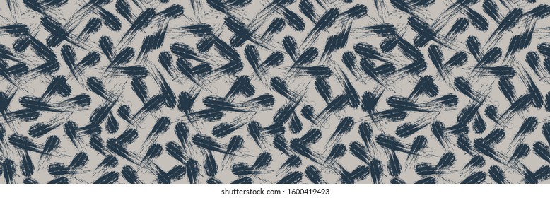 Seamless geometric criss cross vector border pattern. Modern hand drawn scratch pine needle marks shape. Repeating abstract line banner background. Trendy grunge surface design textile ribbon trim. 