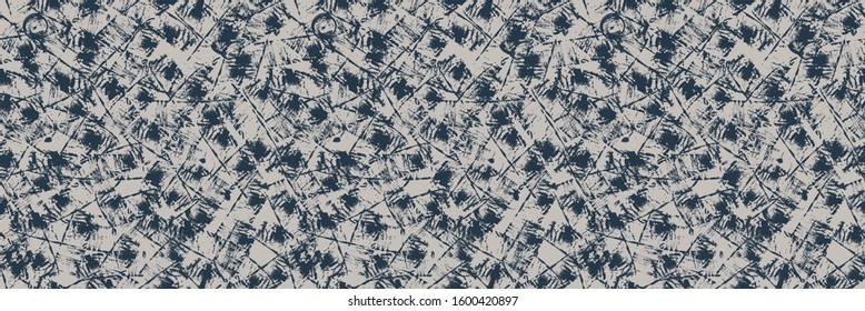 Seamless geometric criss cross vector border pattern. Modern hand drawn scratch pine needle marks shape. Repeating abstract line banner background. Trendy grunge surface design textile ribbon trim. 