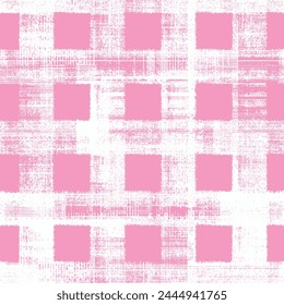 Patrón de rejilla cruzada geométrica sin fisuras. Lino azul francés estilo shabby chic. Fondo de textura tejida de cocina rústica. Muestra de decoración del hogar de Fondo de pantalla interior. Cuadros de gingham modernos en todo el estampado