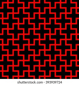 Seamless geometric crosses pattern, cross pattern vector, cross tiling