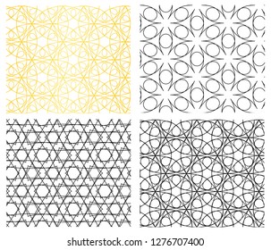 Seamless geometric curve line pattern, vector