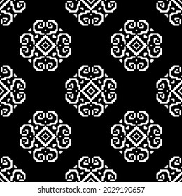 Seamless geometric curve pattern, Vector ethnic shape design for decoration background.