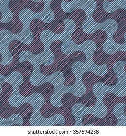 Seamless geometric curves vector background pattern tile