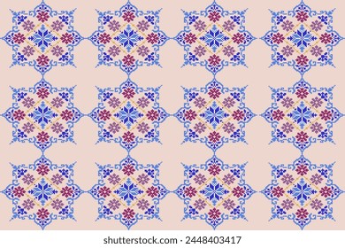 seamless geometric damaslem embroidery pattern. illustration, vector.
