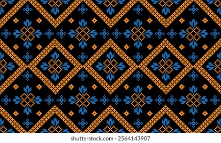 Seamless geometric design pattern, fabric design, carpet, wallpaper, clothing, batik, fabric, vector, illustration, embroidery.