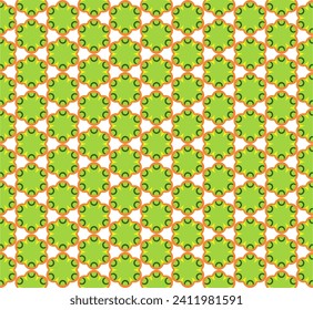 Seamless Geometric Design with Vivid Green and Orange