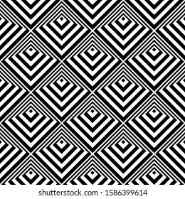 Seamless geometric diagonal checked pattern. 3D illusion. Vector art.