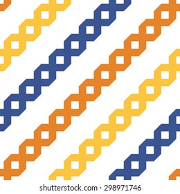 Seamless geometric diagonal pattern with ornamental stripes. Vector illustration.