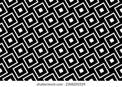 Patrón de cuadrados diagonales geométricos sin inconvenientes. Textura en blanco y negro. Arte vector.