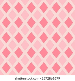 Seamless geometric diamond pattern background, pink vintage simple vector illustration design for wallpaper, wrapping, textile, backdrop
