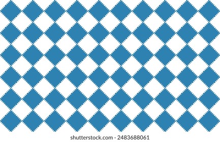 Seamless geometric diamond pattern in blue green and white. Vector illustration, green diamond checkerboard, chessboard seamless Repeat seamless pattern design for fabric printing or background