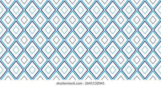 Seamless Geometric Diamond Pattern in Blue and Purple. Perfect for backgrounds, wallpapers, textiles, wrapping paper, and digital design projects.