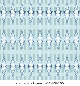 Seamless geometric diamond pattern, modern blue and gray vector.