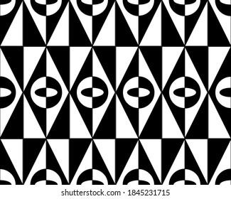 Seamless geometric diamond pattern. Oval and rhombic texture mesh. Vector graphics. Modern repeating textile background.