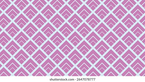 Seamless Geometric Diamond Pattern – Repeating Pink and Light Blue Retro Style Background – Modern Bold Line Design for Fabric, Wrapping Paper, Wallpaper, and Digital Art Projects