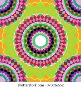seamless geometric diamonds and circles texture, abstract pattern, vector art illustration