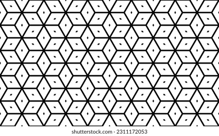 Patrón de Arte de Op de Diamantes y Puntos Geométricos Sin Marea. Textura en blanco y negro. Arte vector.