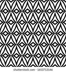 Seamless geometric diamonds pattern. Grid texture. Vector art.