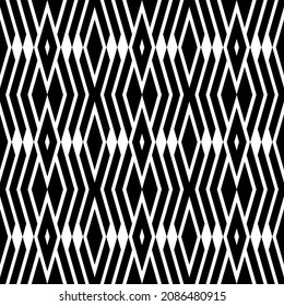 Diamantes geométricos impecables y patrón y textura de las líneas de zag en zig. Arte vectorial.