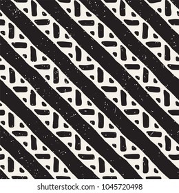 Seamless geometric doodle pattern in black and white. Adstract hand drawn lines retro texture.