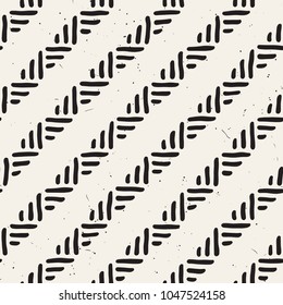 Seamless geometric doodle pattern in black and white. Adstract hand drawn lines retro texture.