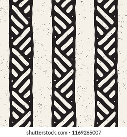 Seamless geometric doodle pattern in black and white. Adstract hand drawn lines retro texture.