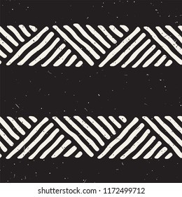 Seamless geometric doodle pattern in black and white. Adstract hand drawn lines retro texture.