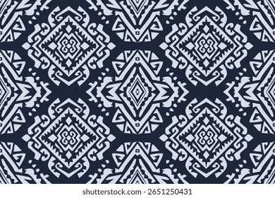 Seamless geometric and doodles line, traditional ikat pattern with earthy tones in geometric and tribal-inspired design. Ideal for textiles, wallpapers, and ethnic-themed projects.