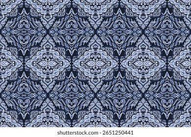 Seamless geometric and doodles line, traditional ikat pattern with earthy tones in geometric and tribal-inspired design. Ideal for textiles, wallpapers, and ethnic-themed projects.