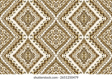 Seamless geometric and doodles line, traditional ikat pattern with earthy tones in geometric and tribal-inspired design. Ideal for textiles, wallpapers, and ethnic-themed projects.