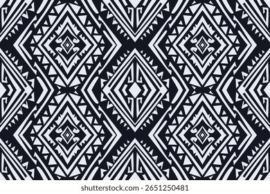 Seamless geometric and doodles line, traditional ikat pattern with earthy tones in geometric and tribal-inspired design. Ideal for textiles, wallpapers, and ethnic-themed projects.