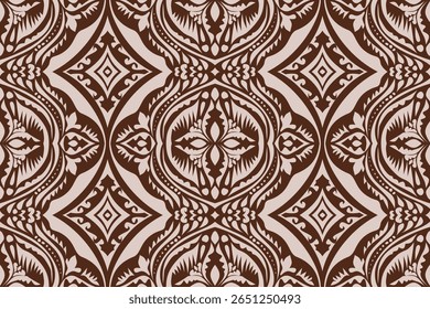 Seamless geometric and doodles line, traditional ikat pattern with earthy tones in geometric and tribal-inspired design. Ideal for textiles, wallpapers, and ethnic-themed projects.