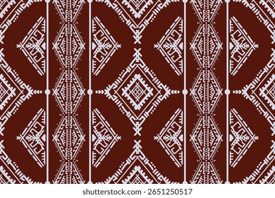 Seamless geometric and doodles line, traditional ikat pattern with earthy tones in geometric and tribal-inspired design. Ideal for textiles, wallpapers, and ethnic-themed projects.