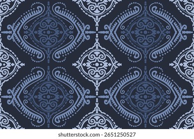 Seamless geometric and doodles line, traditional ikat pattern with earthy tones in geometric and tribal-inspired design. Ideal for textiles, wallpapers, and ethnic-themed projects.