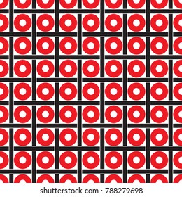Seamless geometric dot and check weave pattern background