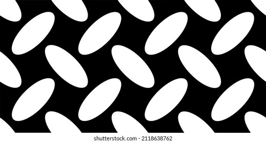 Seamless geometric ellipses pattern on black. Vector Illustration.
