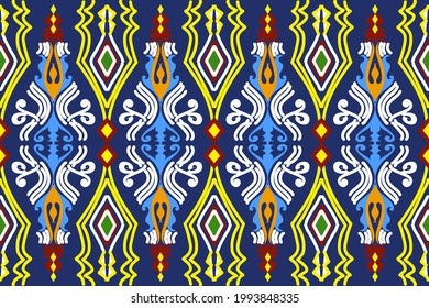 Seamless geometric ethnic asian oriental and tradition pattern design for texture and bachground. Silk and fabric pattern decoration for carpet, clothing, wrapping and wallpaper. 