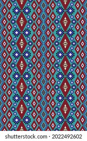 Seamless geometric ethnic asian oriental and tradition pattern design for texture and background. Silk and fabric pattern decoration for carpet, clothing, wrapping and wallpaper