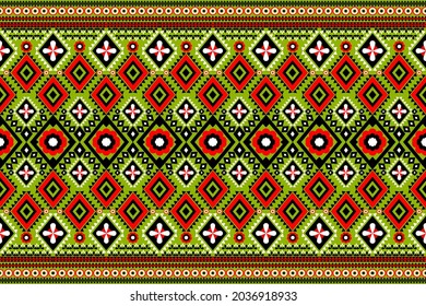 Seamless geometric ethnic asian oriental and tradition pattern design for texture and background. Silk and fabric pattern decoration for carpet, clothing, wrapping and wallpaper
