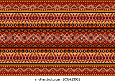 Seamless geometric ethnic asian oriental and tradition pattern design for texture and background. Silk and fabric pattern decoration for carpet, clothing, wrapping and wallpaper
