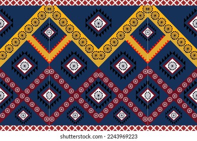 Seamless geometric ethnic asian oriental and tradition pattern design for texture and background. Silk and fabric pattern decoration for carpet, clothing, wrapping and wallpaper